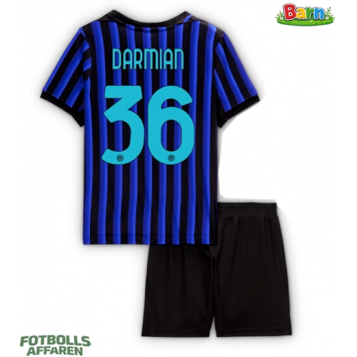 Inter Milan Matteo Darmian #36 Hemmaställ Barn 2025-26 Kortärmad (+ Korta byxor)